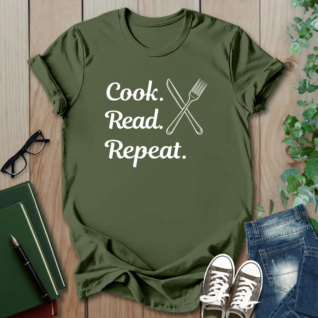 Cook. Read. Repeat - T-Shirt