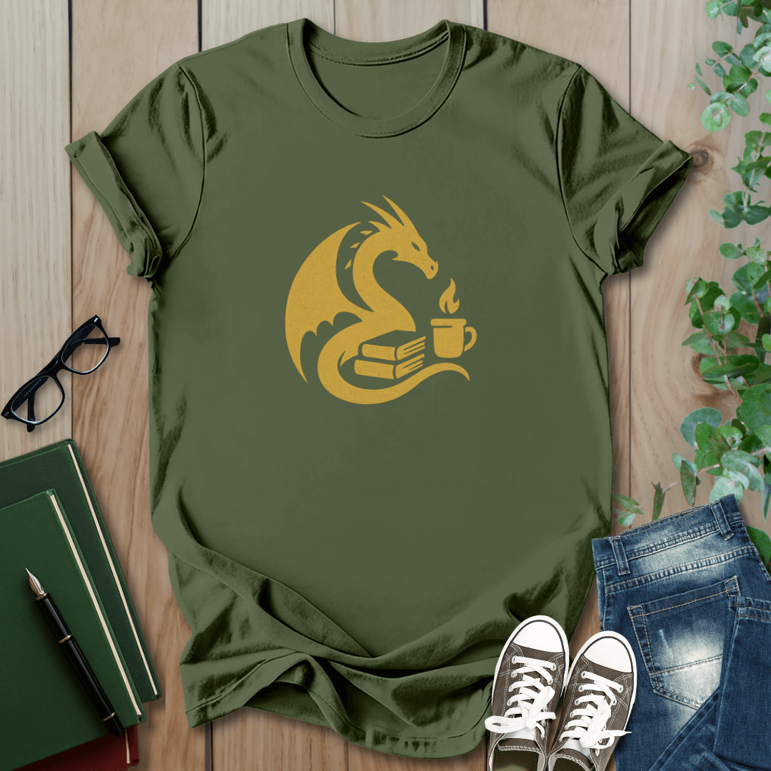 Dragon & Coffee - Graphic T-Shirt