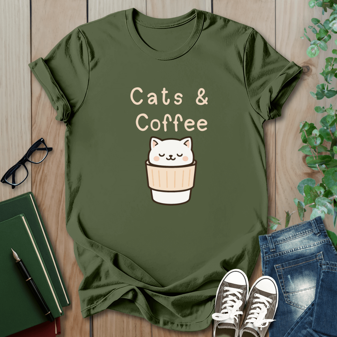 Cats & Coffee - T-Shirt