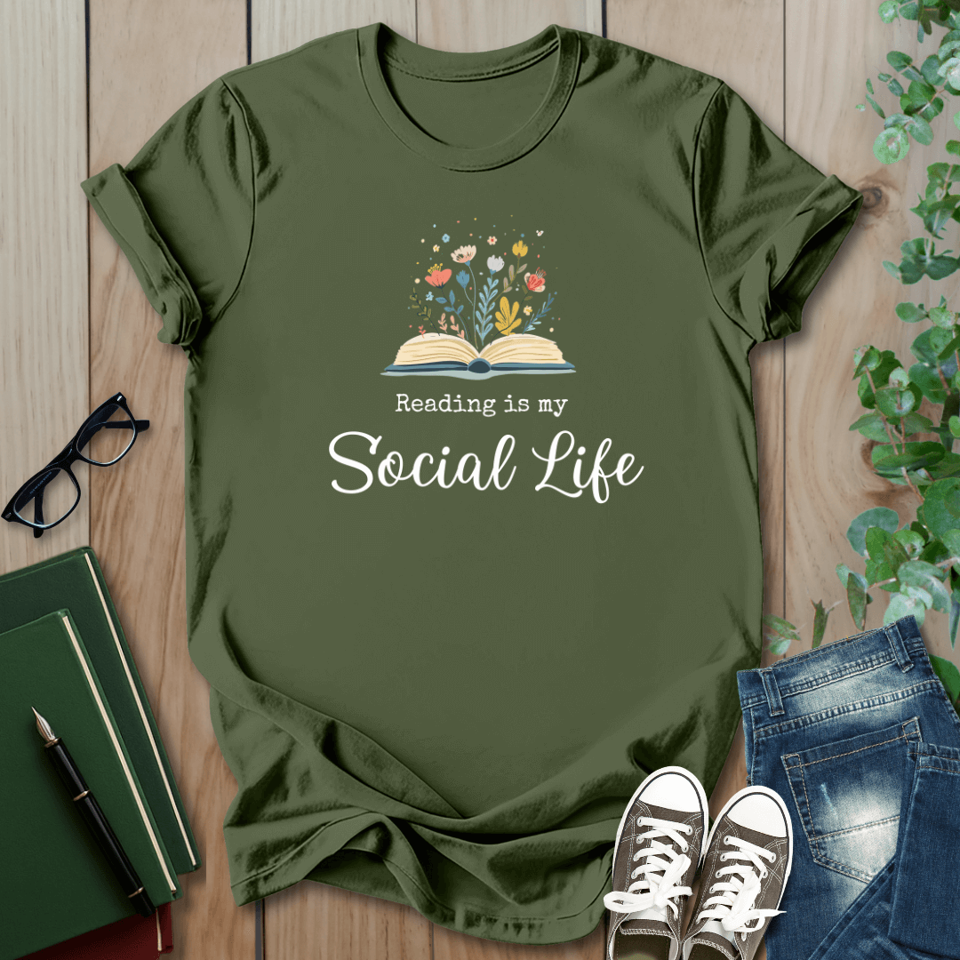Reading is My Social Life - T-Shirt