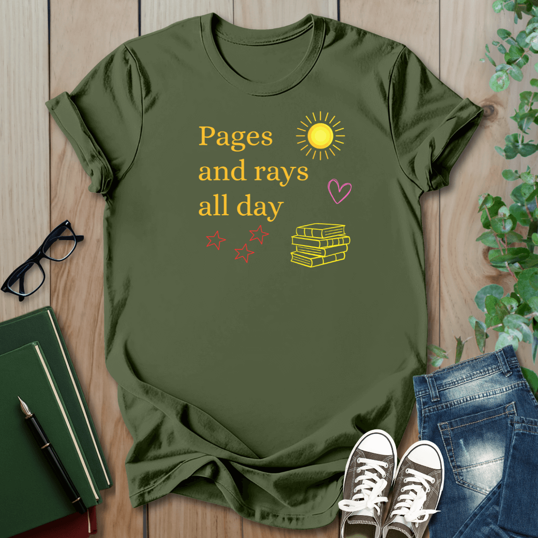 Pages And Rays All Day- T-Shirt
