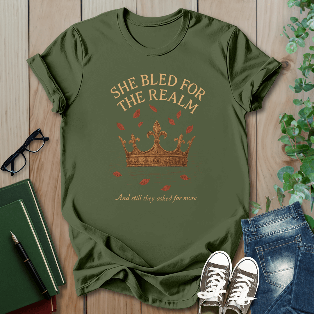 Fourth Wing, She Bled For The Realm - Romantasy T-Shirt