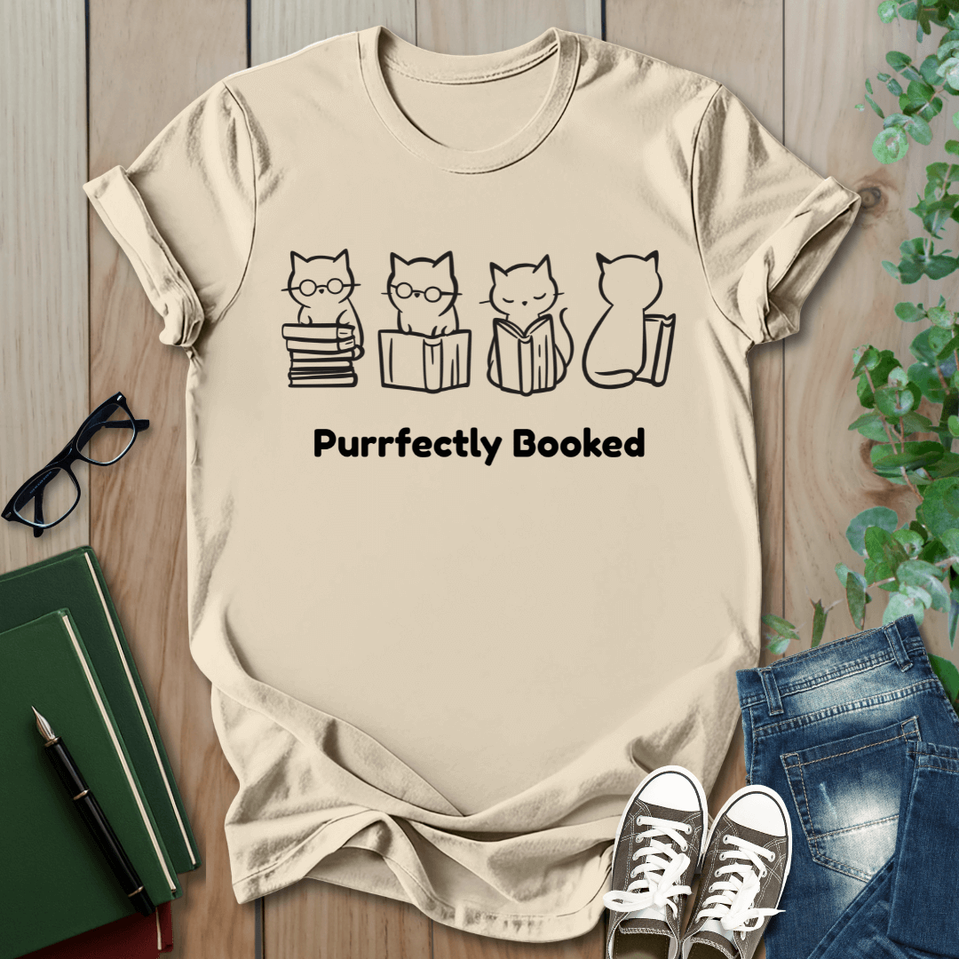 Purrfectly Booked, Cats - T-Shirt