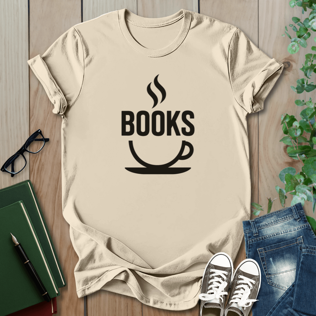 Coffee & Book Graphic - T-Shirt