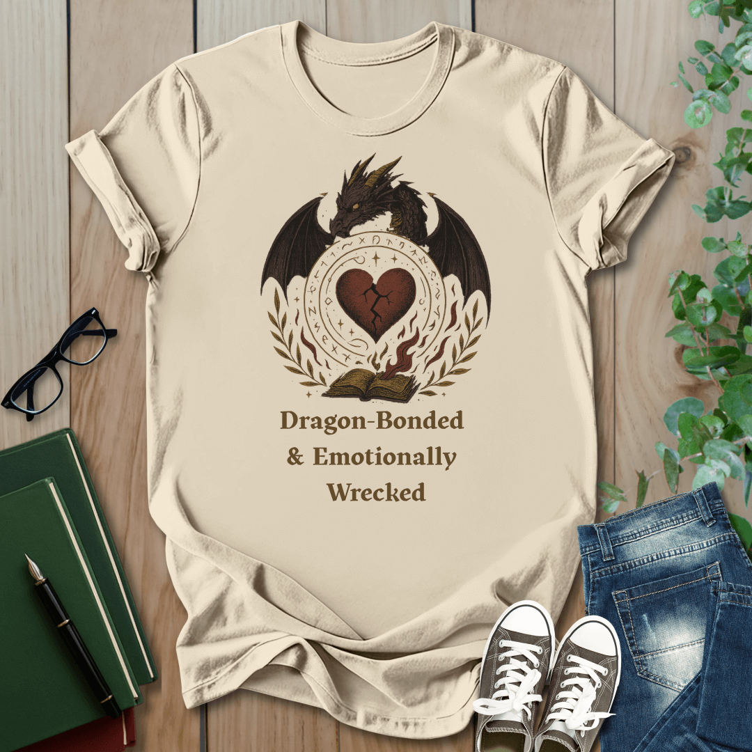 Fourth Wing, Dragon Bonded and Emotionally Wrecked - Romantasy T-Shirt