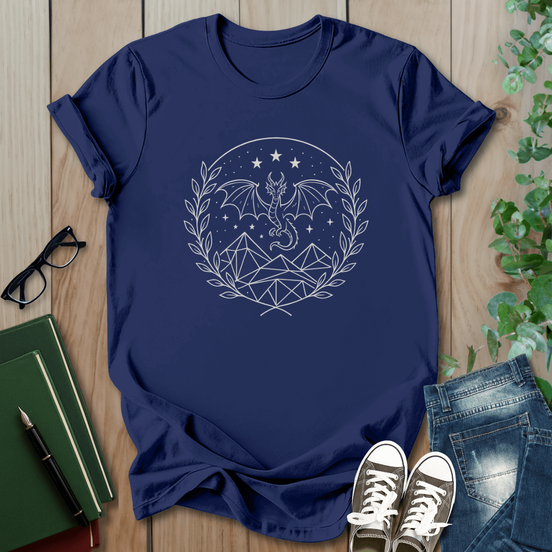 Fourth Wing, Dragon and Stars - T-Shirt