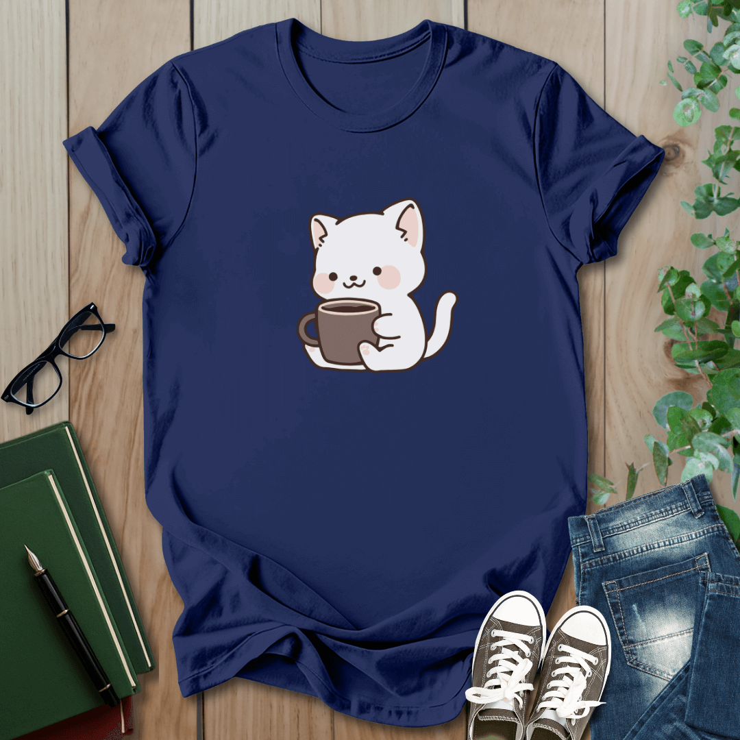 Cat & Coffee - Graphic T-Shirt
