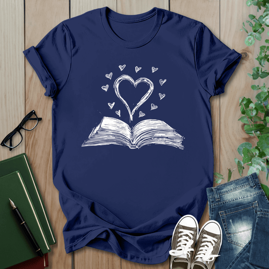Heart Book Graphic - T-Shirt