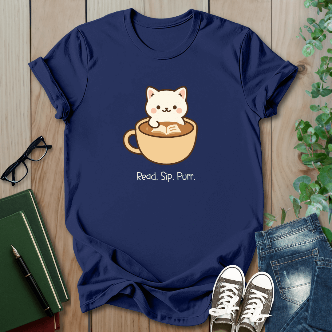 Read. Sip. Purr - T-Shirt