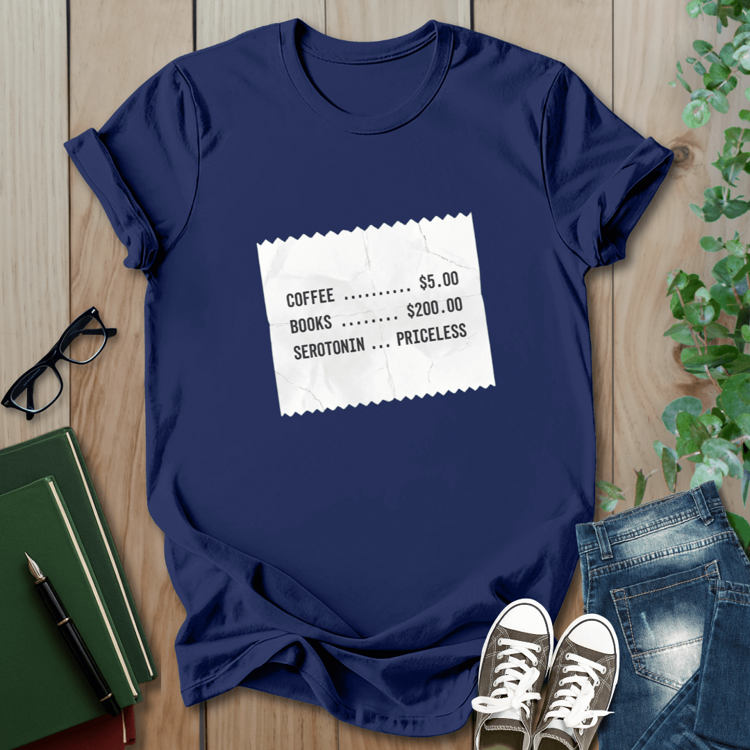 Coffee & Books Reciept - T-Shirt