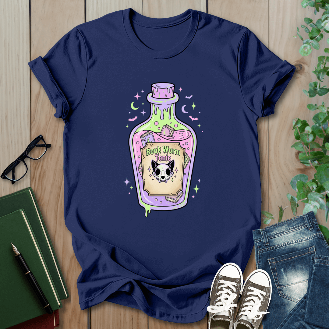 Spooky Book Club, Bookworm Potion - T-Shirt