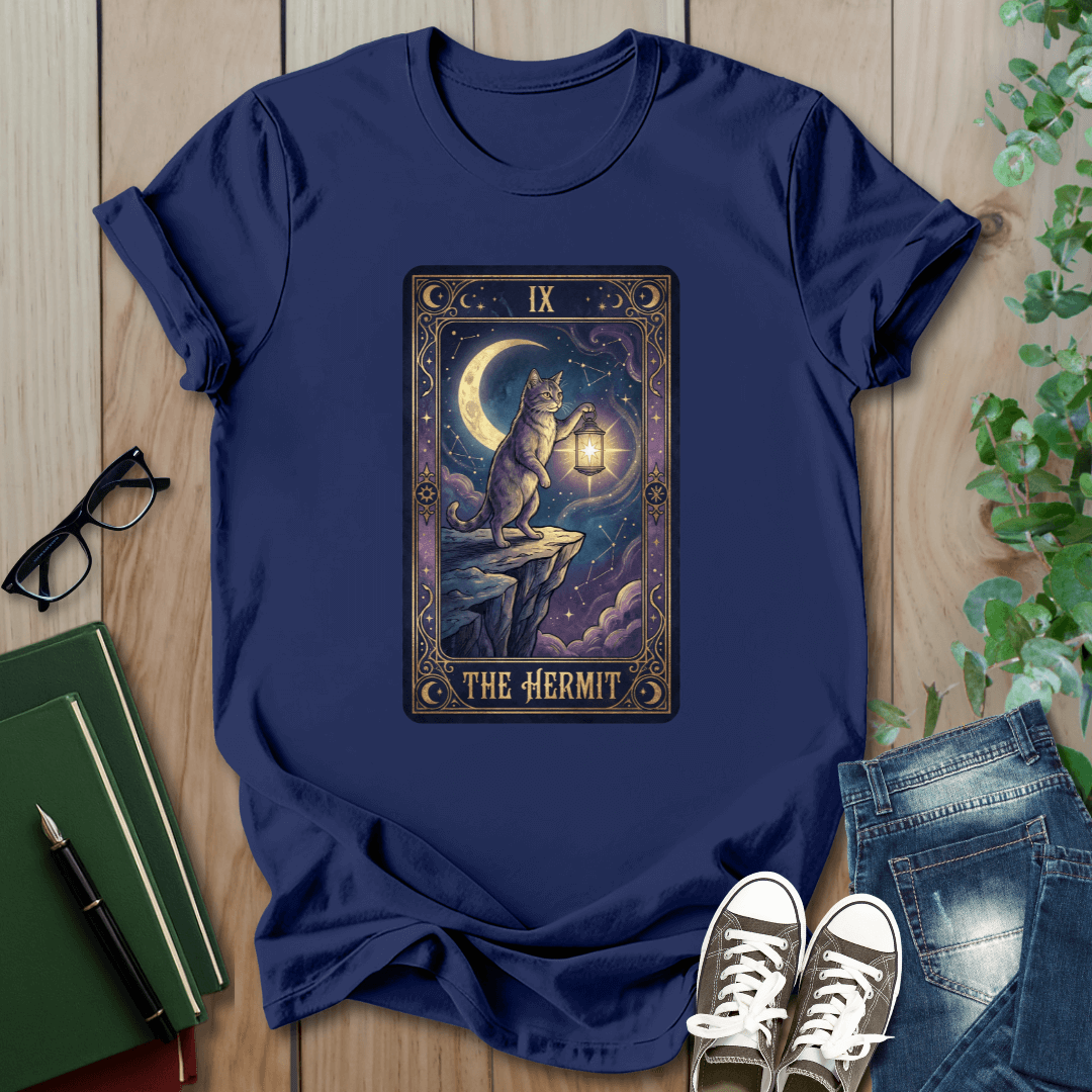 Mystic Tarot Card, Cat & Books - T-Shirt