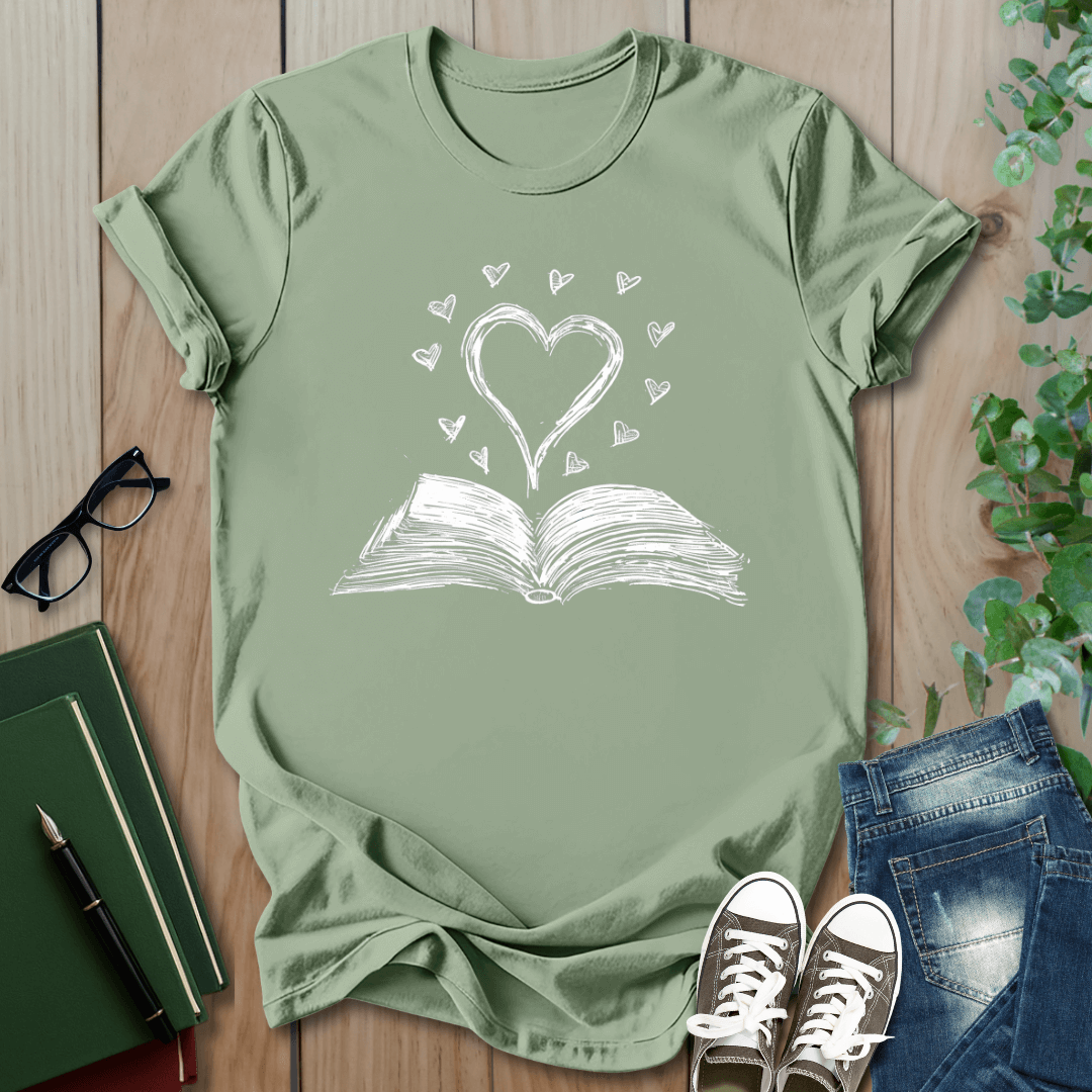 Heart Book Graphic - T-Shirt