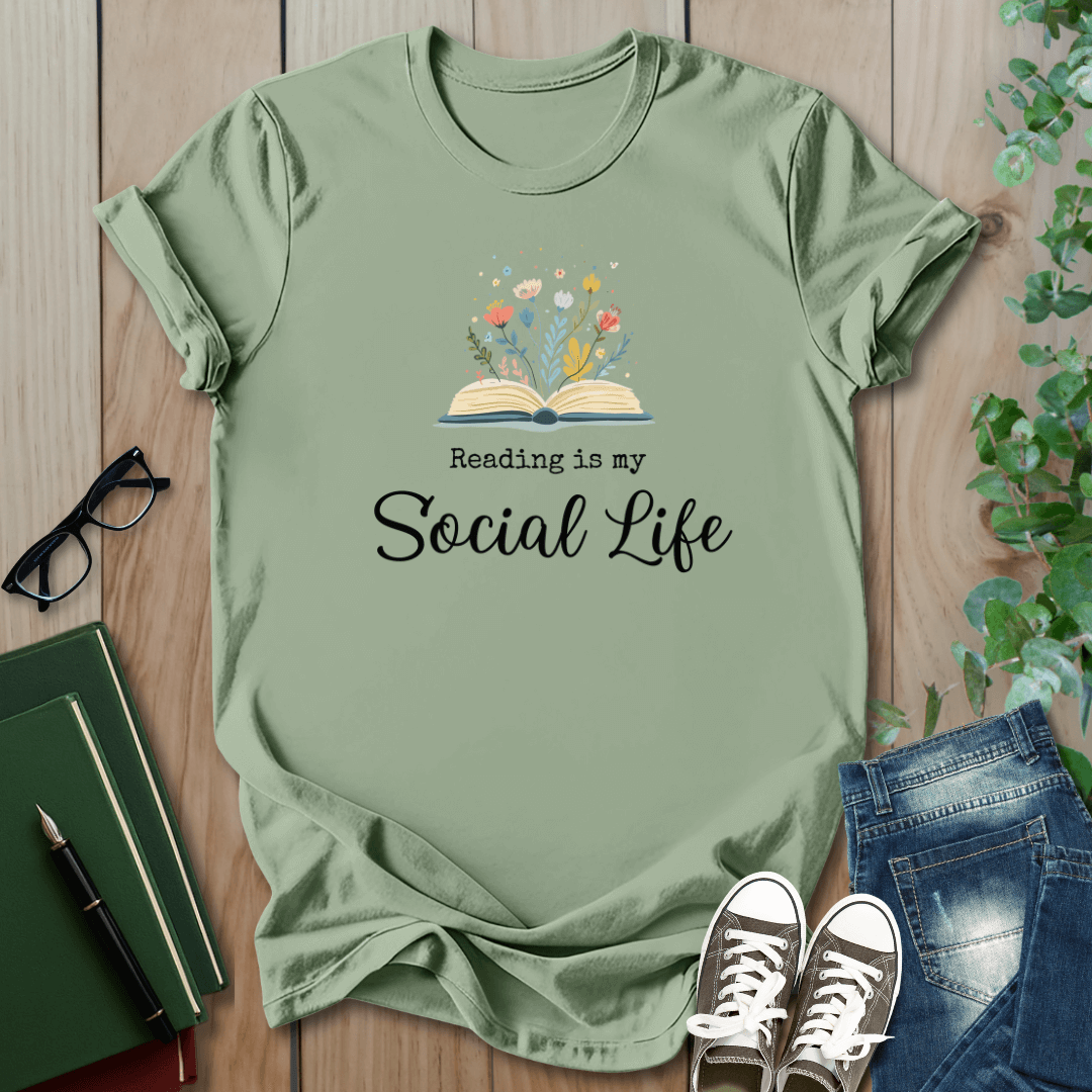 Reading is My Social Life - T-Shirt