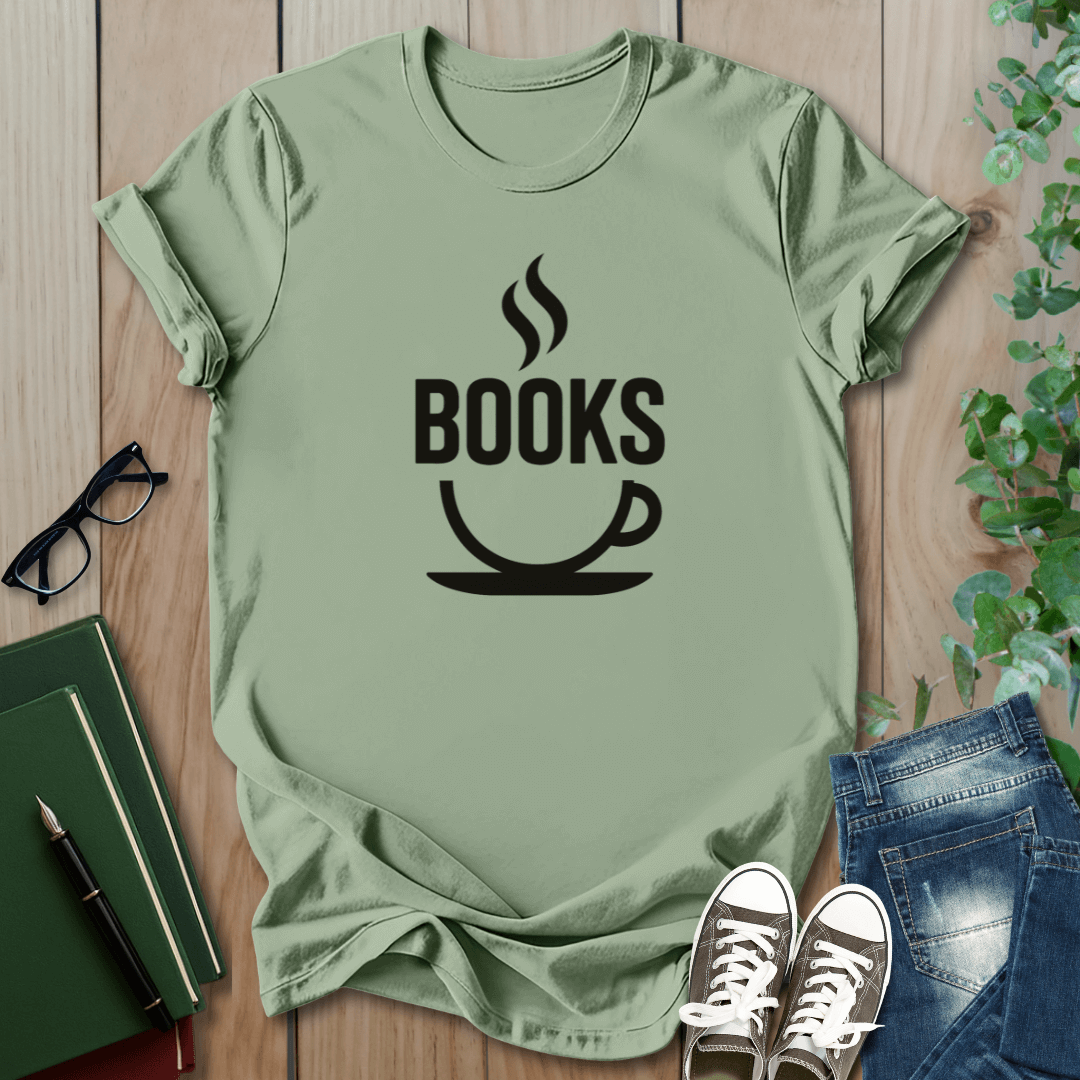 Coffee & Book Graphic - T-Shirt
