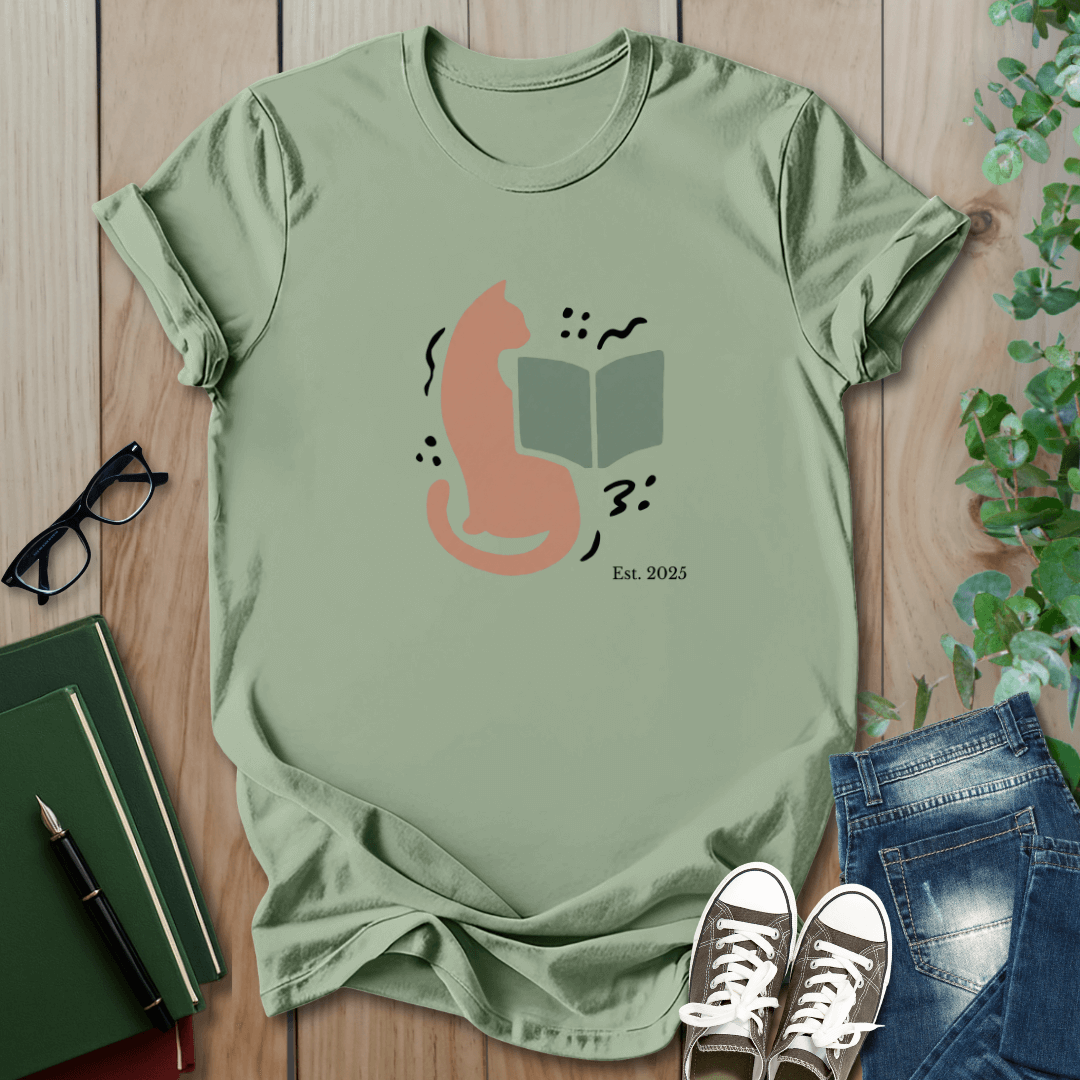 Matisse-inspired Cat & Book - T-Shirt