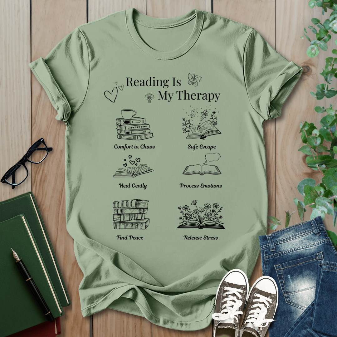 Reading is my therapy - T-Shirt