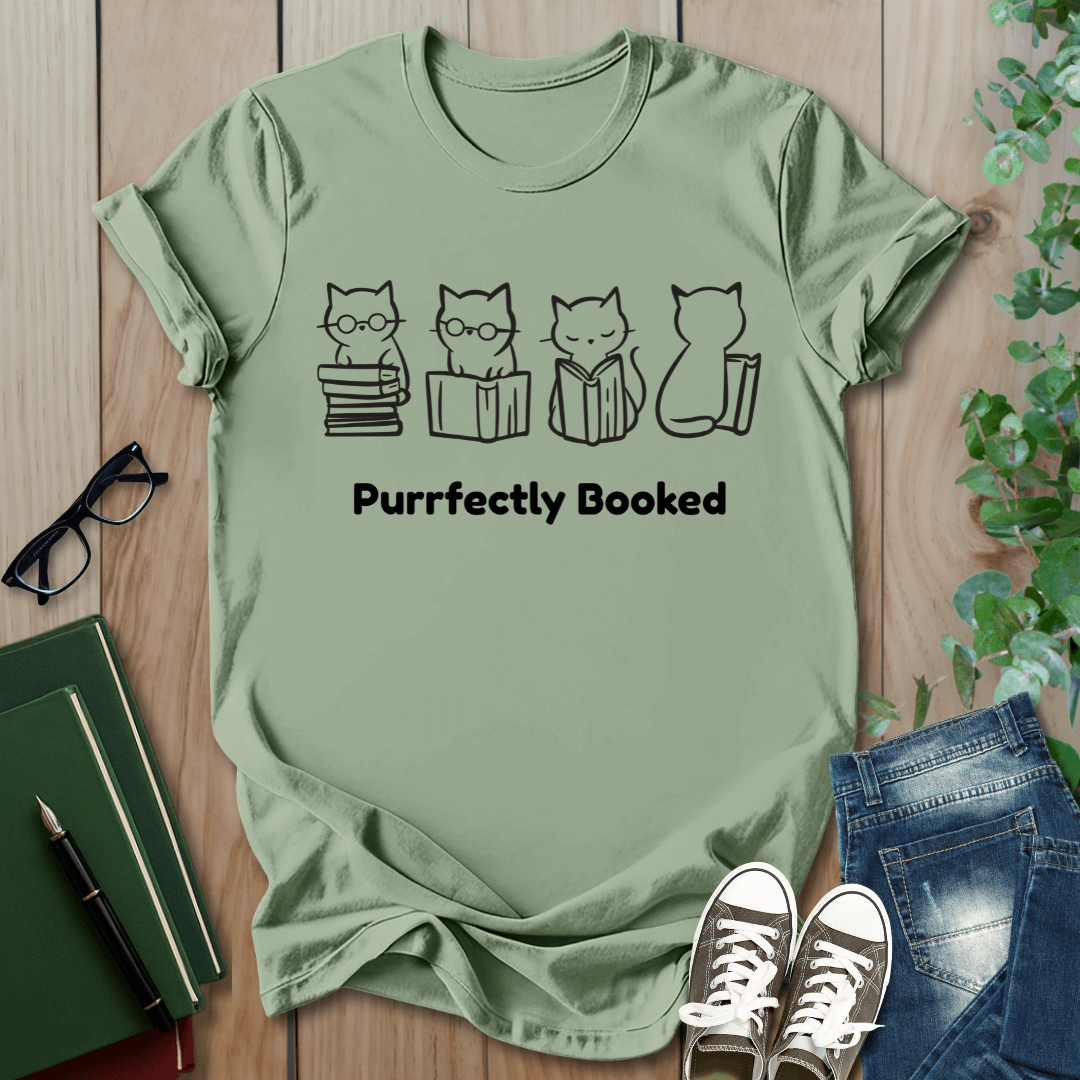 Purrfectly Booked, Cats - T-Shirt