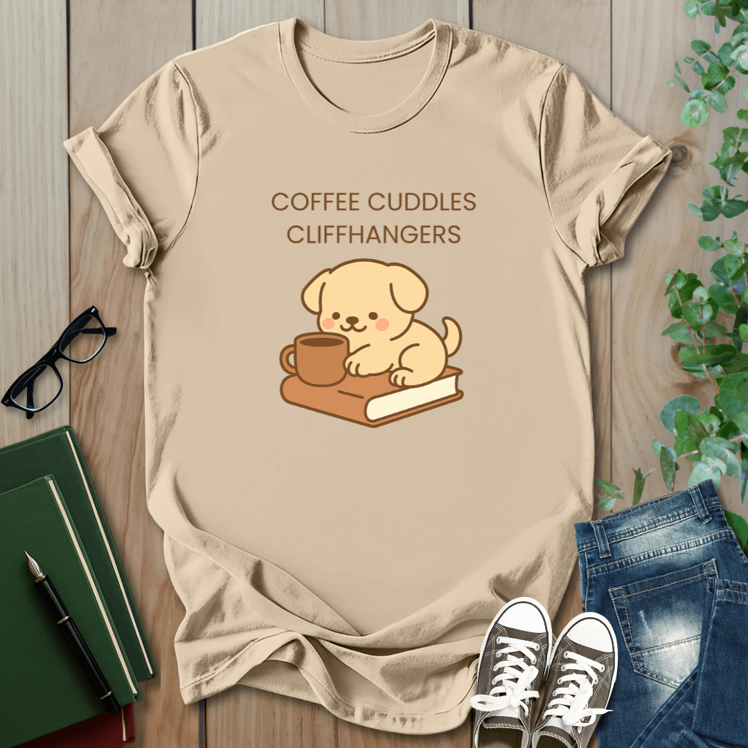 Coffee Cuddles Cliffhangers- T-Shirt