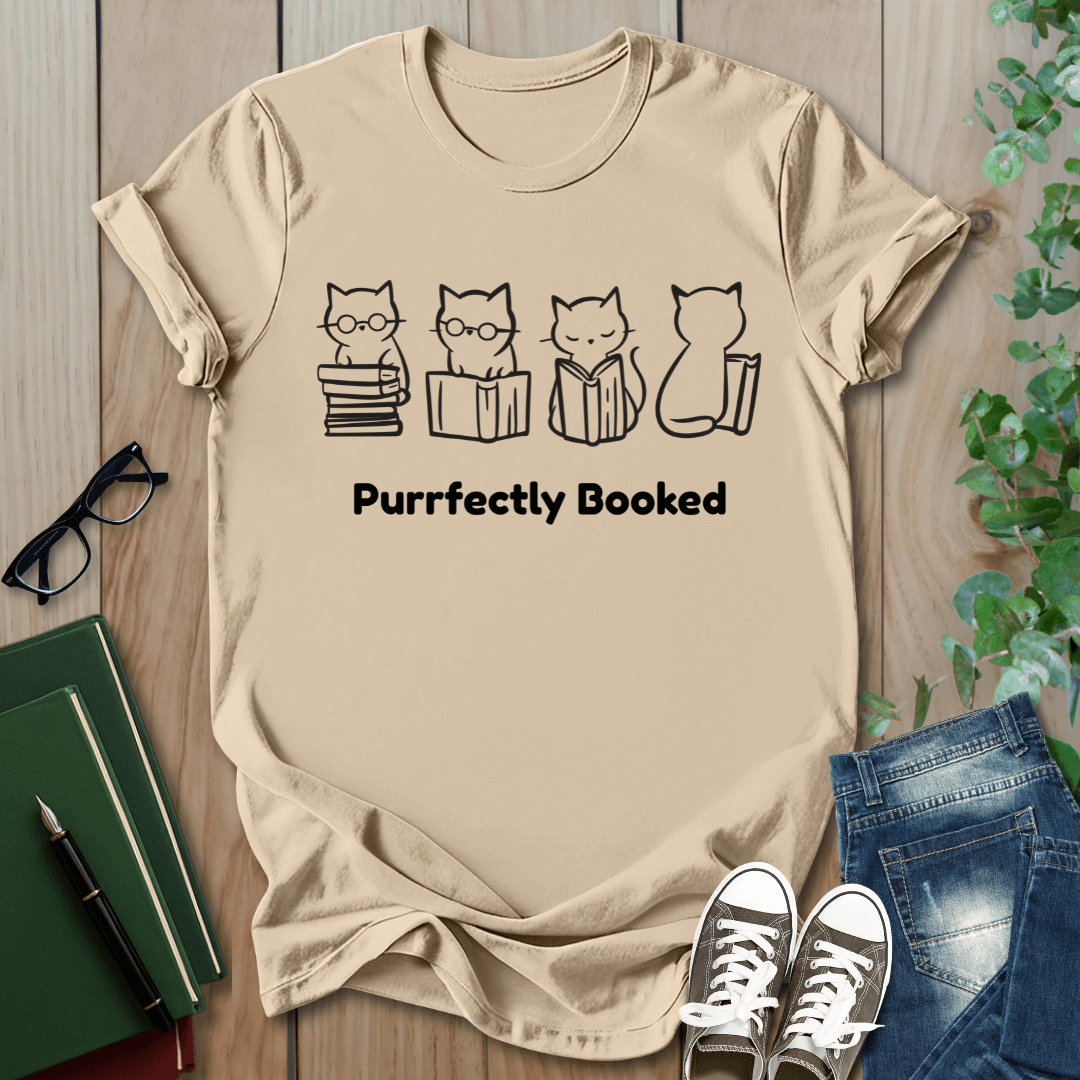 Purrfectly Booked, Cats - T-Shirt