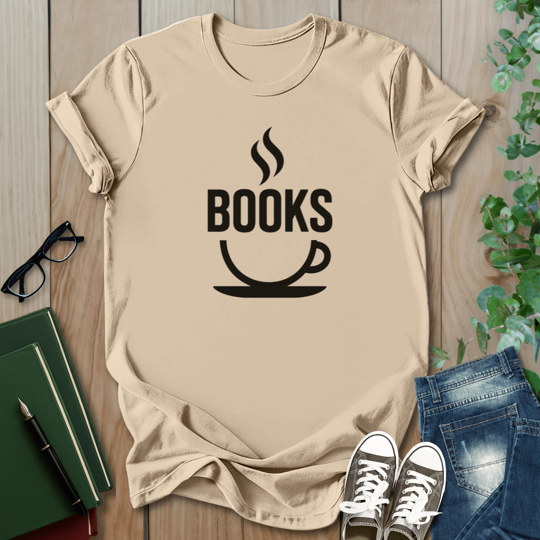 Coffee & Book Graphic - T-Shirt