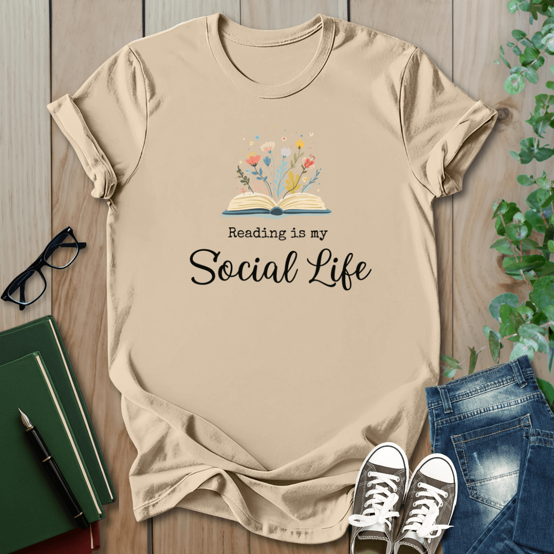 Reading is My Social Life - T-Shirt