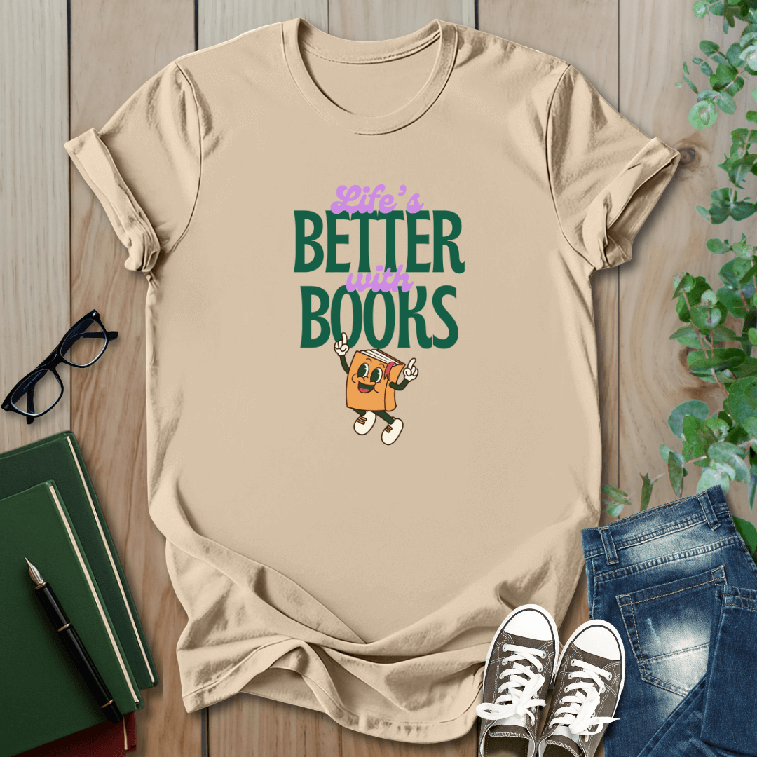 Life is Better With Books,  Retro T-Shirt