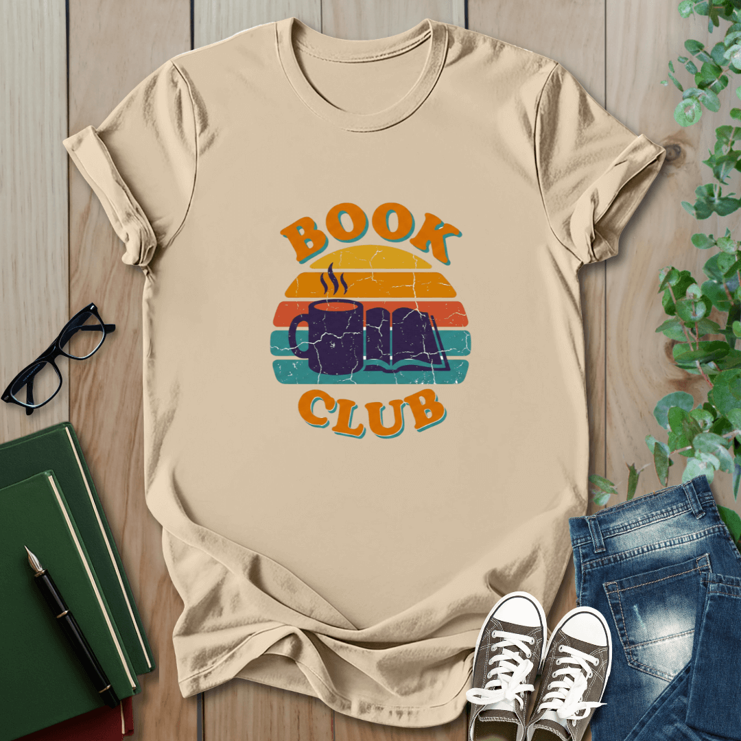Retro Sunset Book Club- T-Shirt