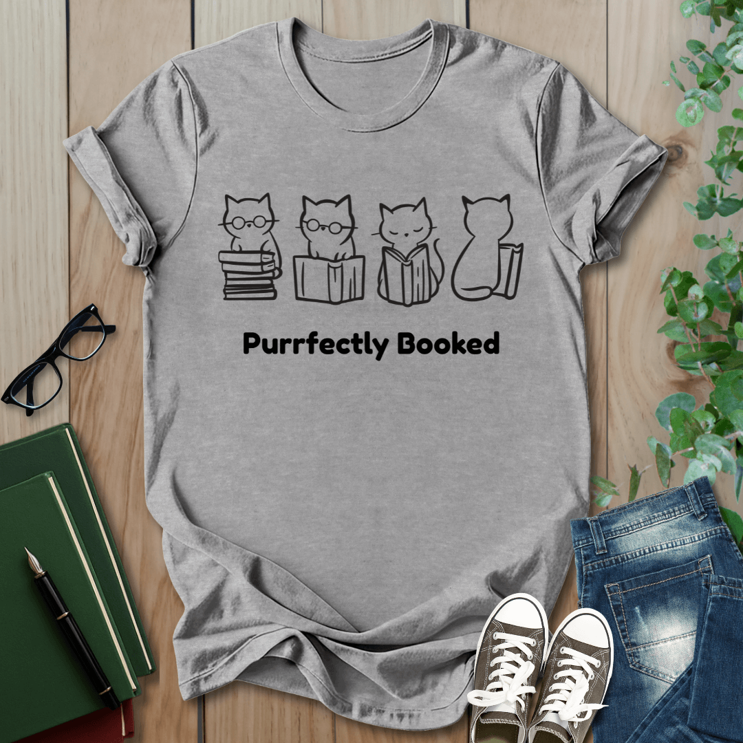 Purrfectly Booked, Cats - T-Shirt