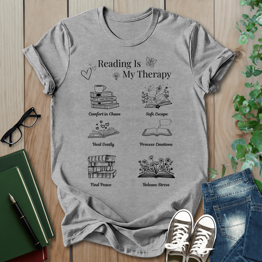 Reading is my therapy - T-Shirt