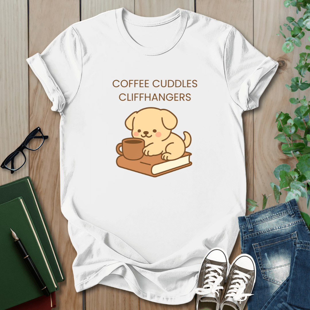 Coffee Cuddles Cliffhangers- T-Shirt