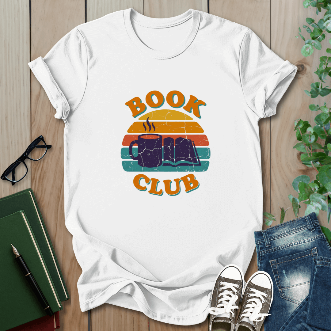 Retro Sunset Book Club- T-Shirt
