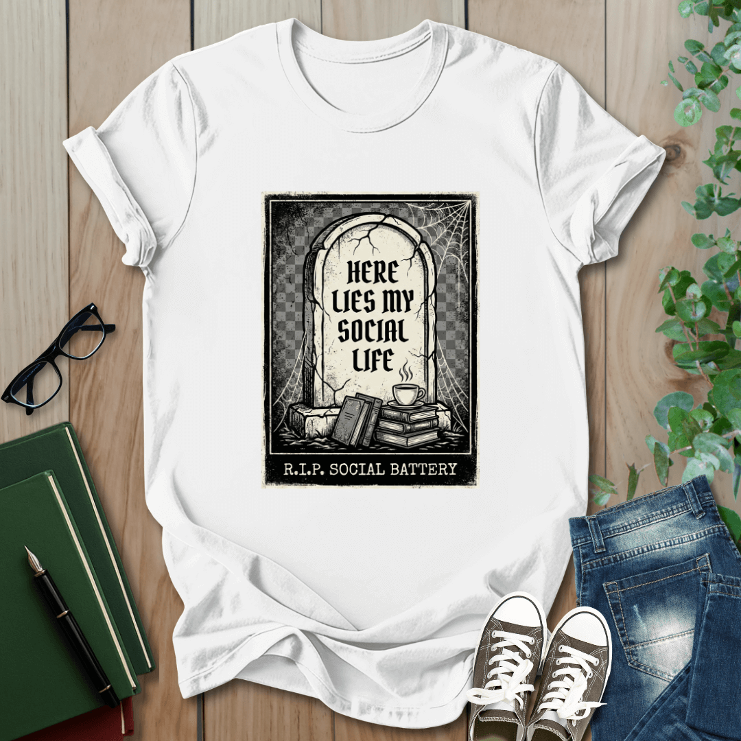 Here Lies My Social Life - T-Shirt