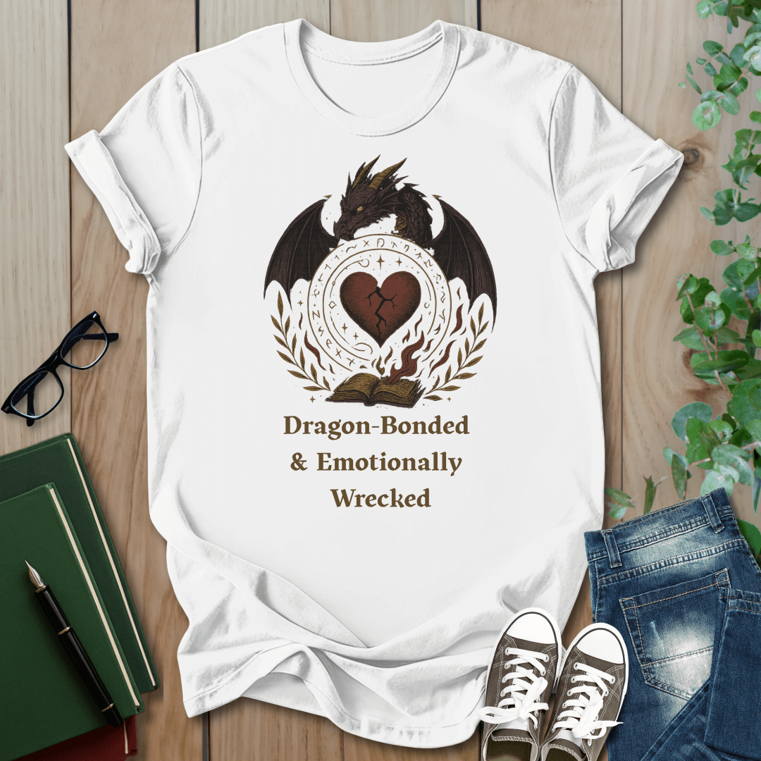 Fourth Wing, Dragon Bonded and Emotionally Wrecked - Romantasy T-Shirt