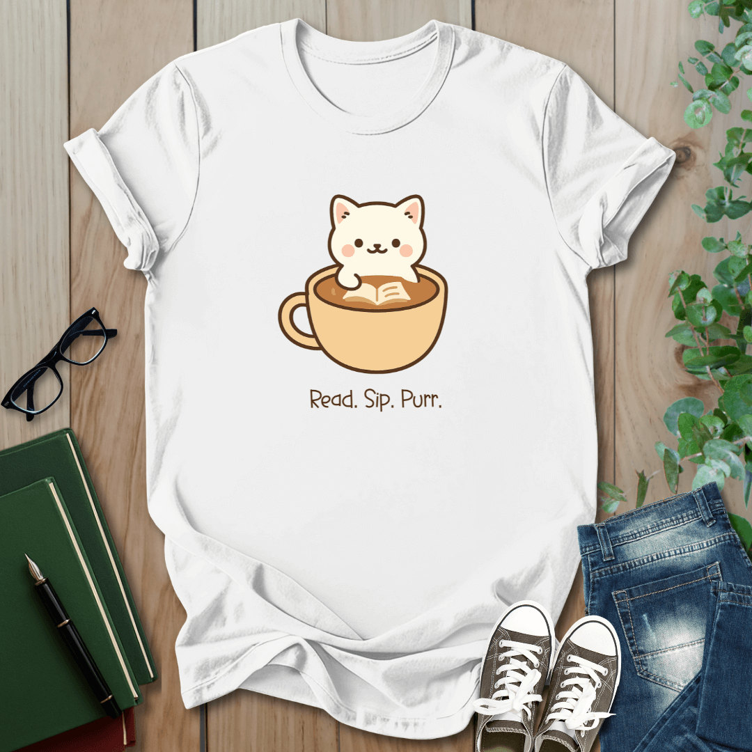 Read. Sip. Purr - T-Shirt