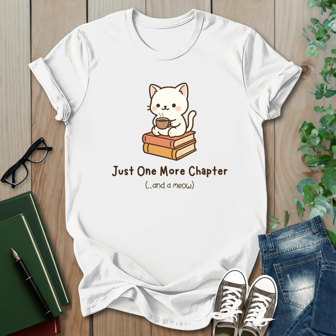 Just One More Chapter (and a meow) - T-Shirt