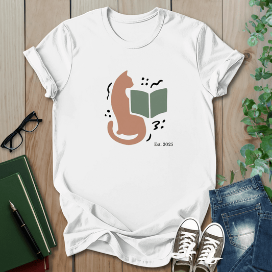 Matisse-inspired Cat & Book - T-Shirt